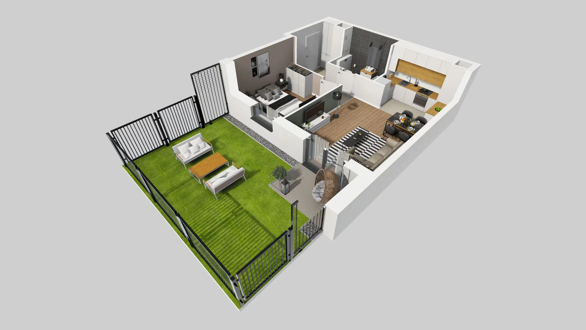 2 pokoje, mieszkanie 46,20 m², parter, oferta nr B/31, Apartamenty nad Oławką 2, Wrocław, Przedmieście Oławskie, Krzyki, ul. Krakowska 98a