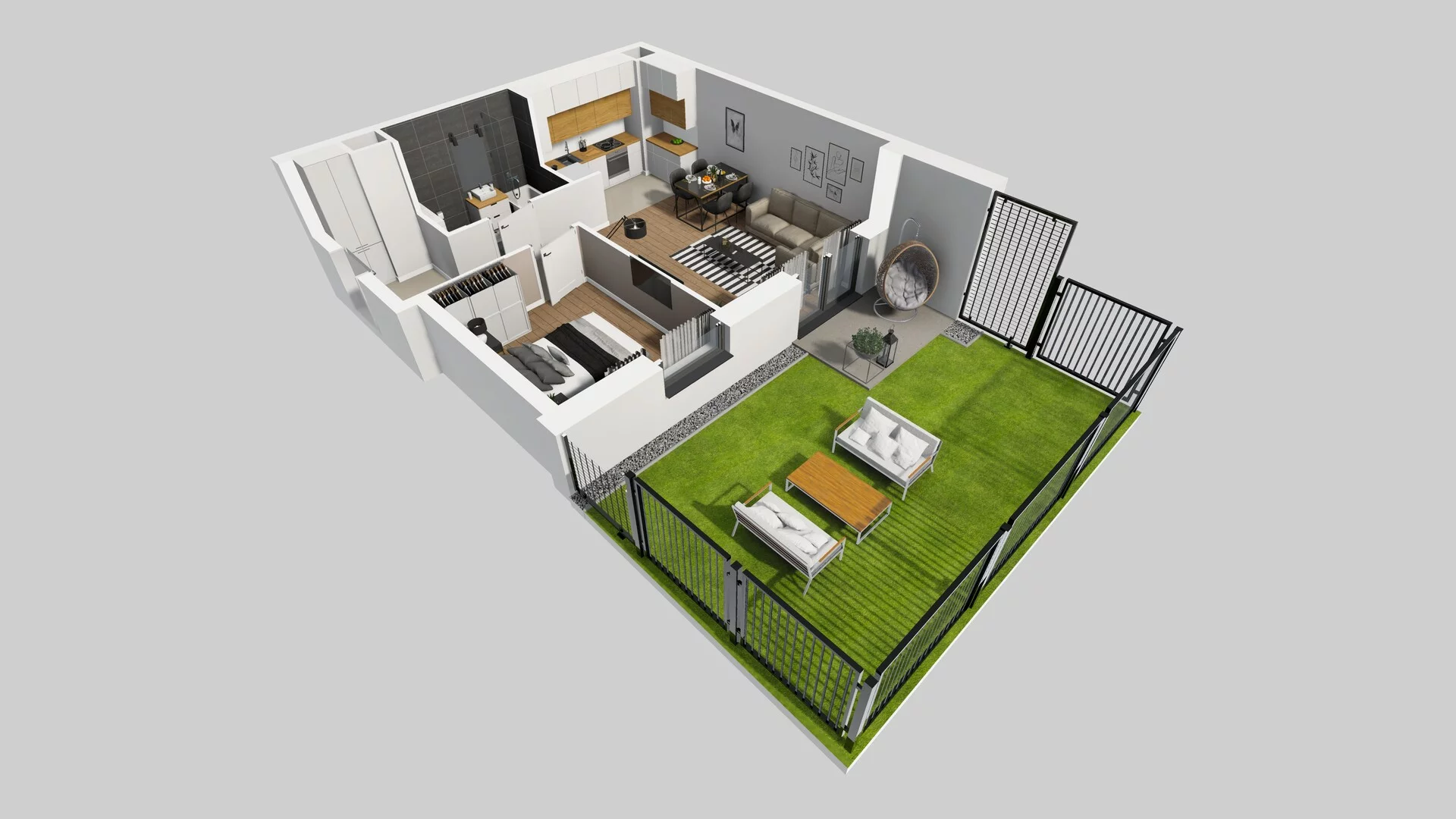 2 pokoje, mieszkanie 46,20 m², parter, oferta nr B/31, Apartamenty nad Oławką 2, Wrocław, Przedmieście Oławskie, Krzyki, ul. Krakowska 98a