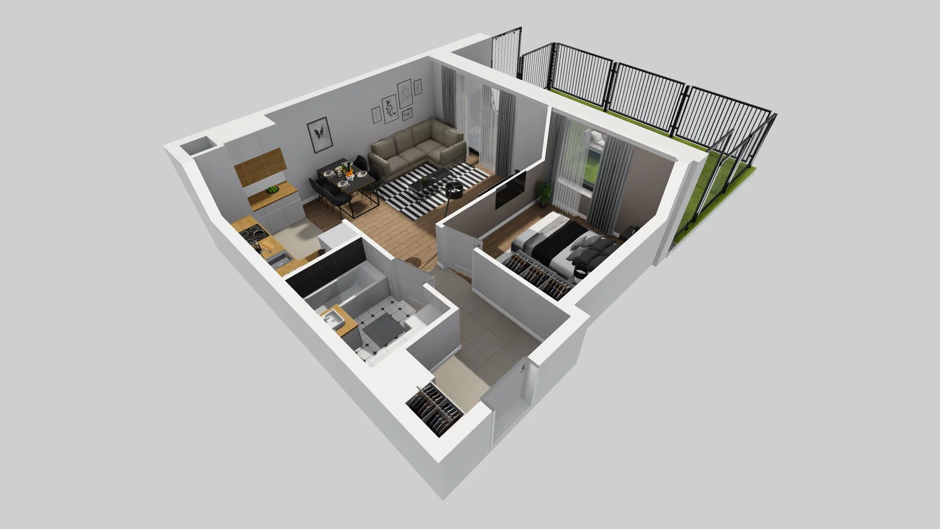 2 pokoje, mieszkanie 46,20 m², parter, oferta nr B/31, Apartamenty nad Oławką 2, Wrocław, Przedmieście Oławskie, Krzyki, ul. Krakowska 98a