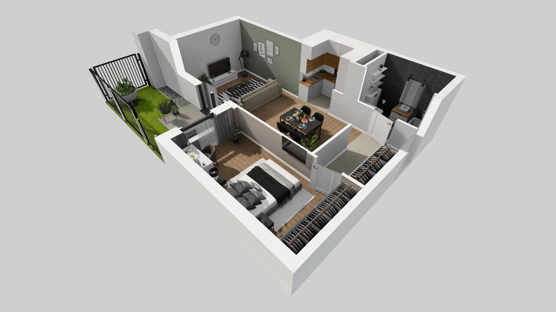 2 pokoje, mieszkanie 55,46 m², parter, oferta nr B/58, Apartamenty nad Oławką 2, Wrocław, Przedmieście Oławskie, Krzyki, ul. Krakowska 98a