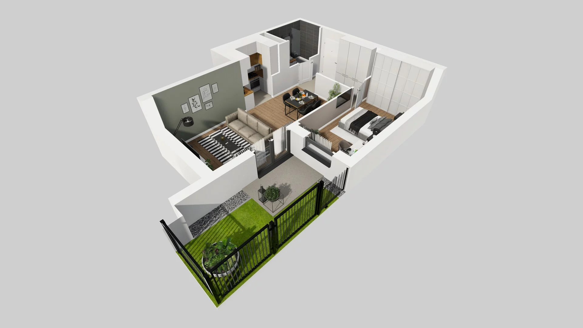 2 pokoje, mieszkanie 55,46 m², parter, oferta nr B/58, Apartamenty nad Oławką 2, Wrocław, Przedmieście Oławskie, Krzyki, ul. Krakowska 98a