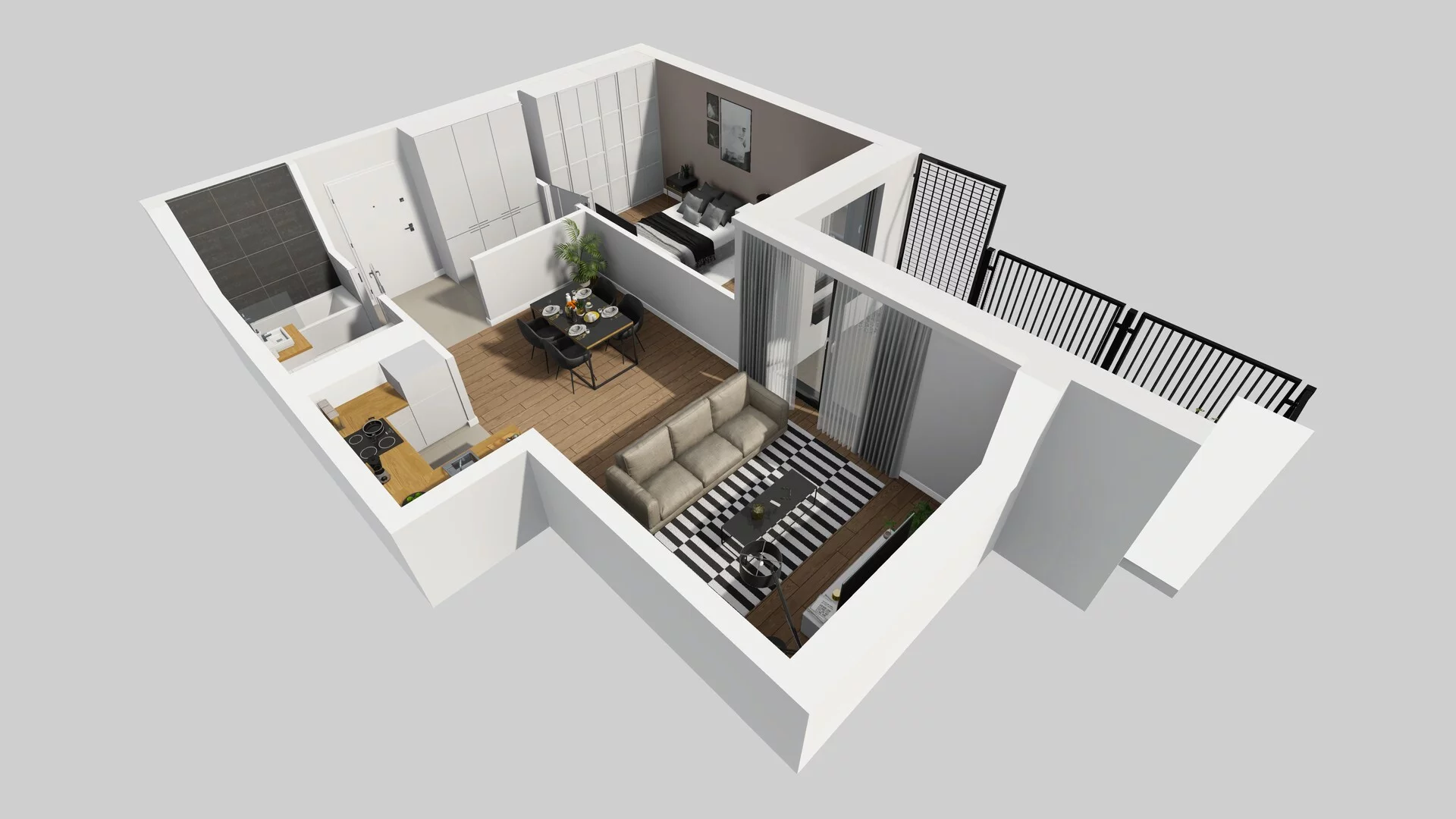 2 pokoje, mieszkanie 55,46 m², parter, oferta nr B/58, Apartamenty nad Oławką 2, Wrocław, Przedmieście Oławskie, Krzyki, ul. Krakowska 98a