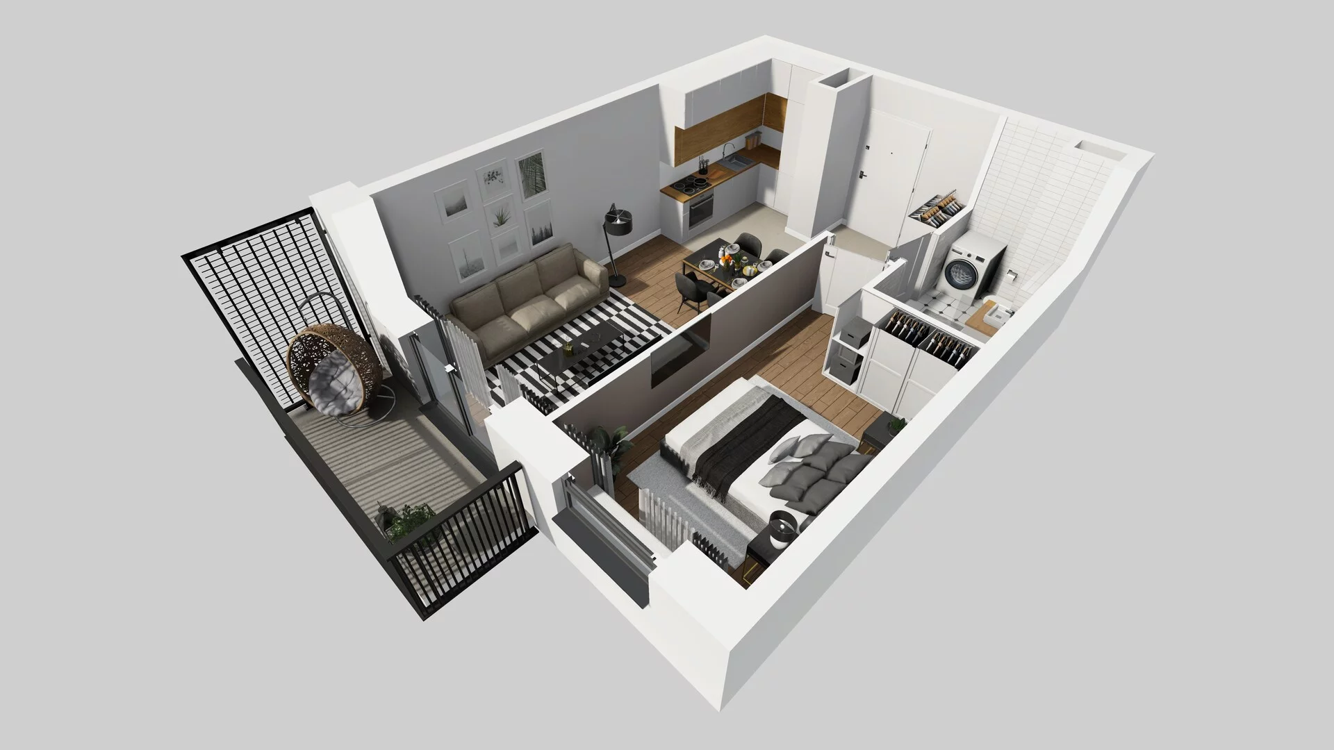 2 pokoje, mieszkanie 38,83 m², piętro 1, oferta nr B/5, Apartamenty nad Oławką 2, Wrocław, Przedmieście Oławskie, Krzyki, ul. Krakowska 98a