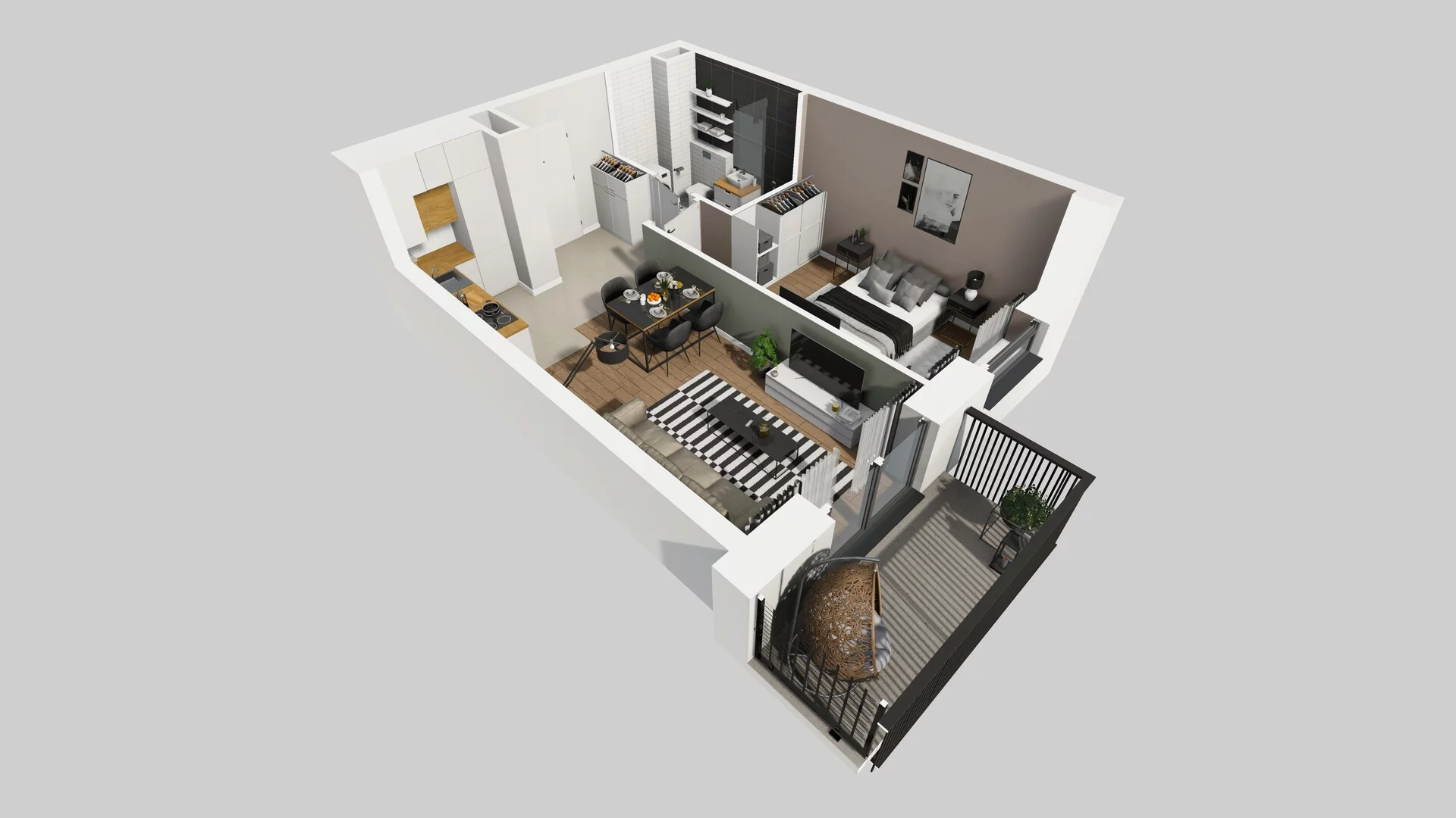 2 pokoje, mieszkanie 38,83 m², piętro 1, oferta nr B/5, Apartamenty nad Oławką 2, Wrocław, Przedmieście Oławskie, Krzyki, ul. Krakowska 98a