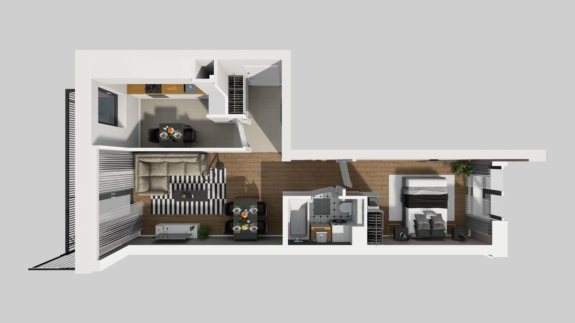2 pokoje, mieszkanie 47,07 m², piętro 1, oferta nr B/35, Apartamenty nad Oławką 2, Wrocław, Przedmieście Oławskie, Krzyki, ul. Krakowska 98a