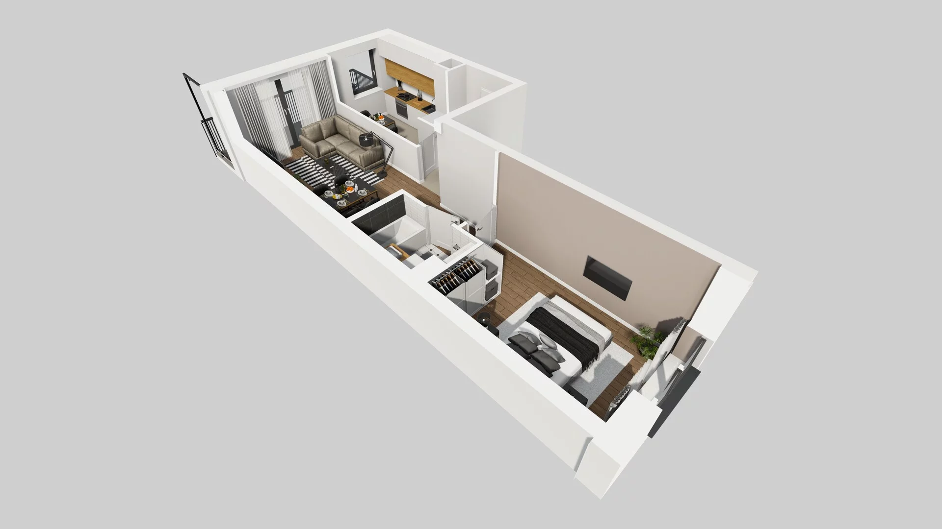 2 pokoje, mieszkanie 47,07 m², piętro 1, oferta nr B/35, Apartamenty nad Oławką 2, Wrocław, Przedmieście Oławskie, Krzyki, ul. Krakowska 98a