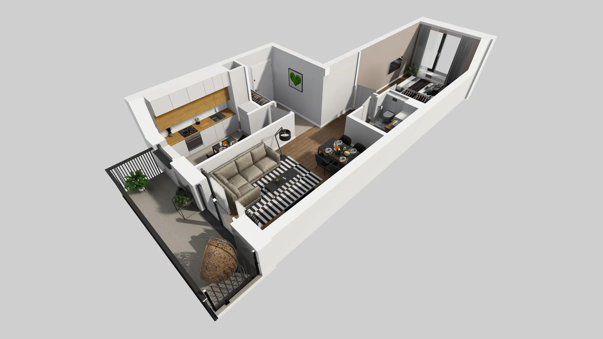 2 pokoje, mieszkanie 47,07 m², piętro 1, oferta nr B/35, Apartamenty nad Oławką 2, Wrocław, Przedmieście Oławskie, Krzyki, ul. Krakowska 98a