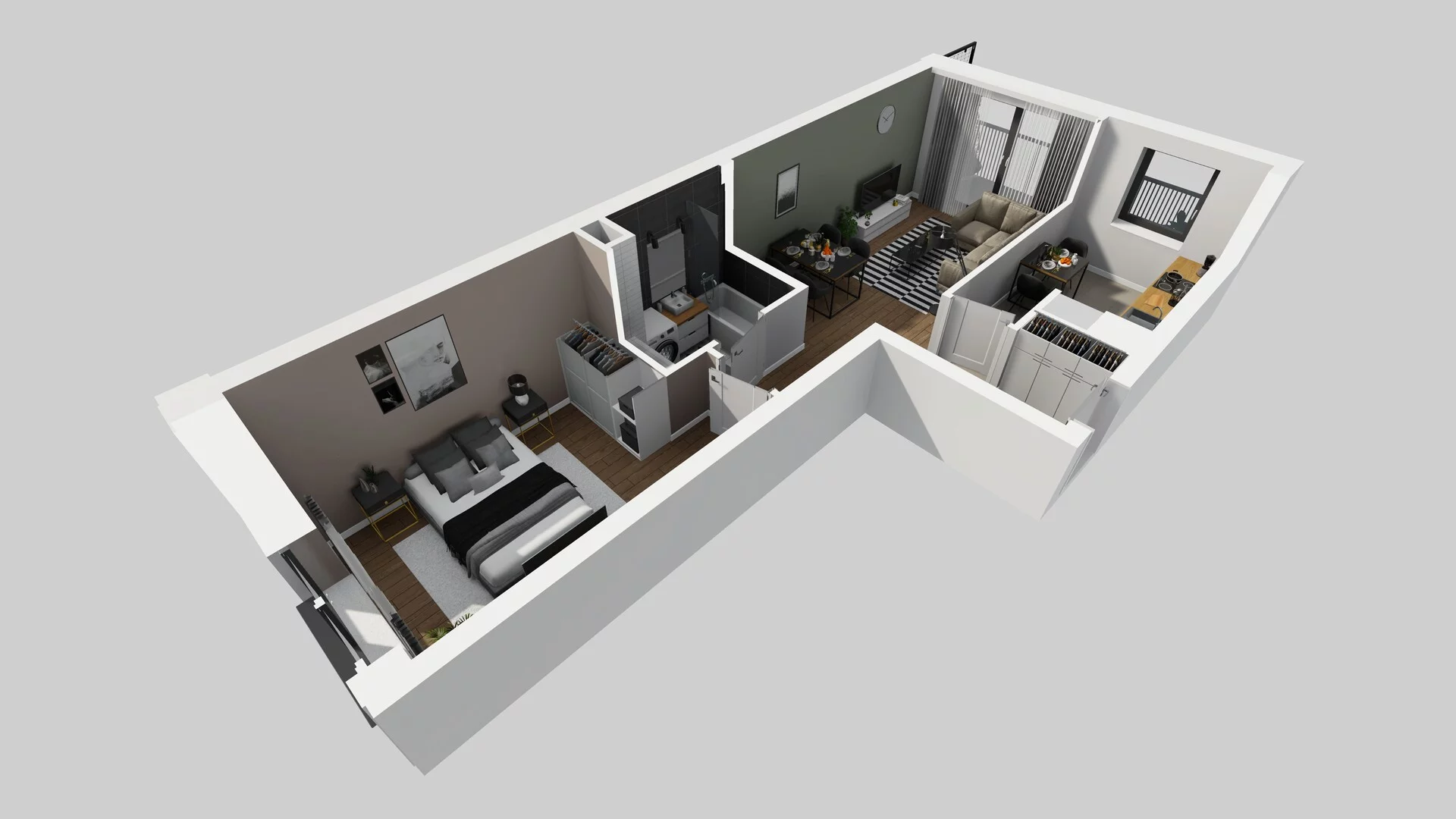 2 pokoje, mieszkanie 47,07 m², piętro 1, oferta nr B/35, Apartamenty nad Oławką 2, Wrocław, Przedmieście Oławskie, Krzyki, ul. Krakowska 98a