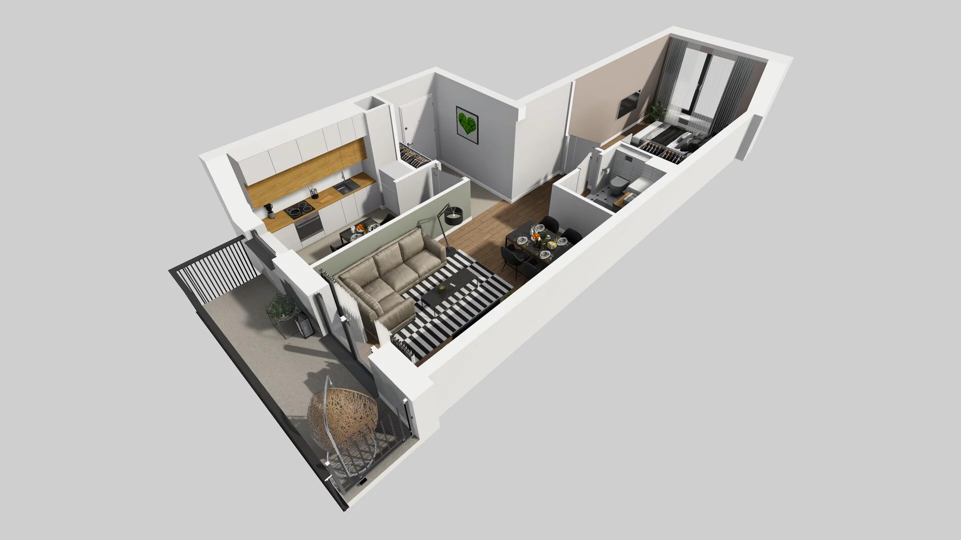 2 pokoje, mieszkanie 47,07 m², piętro 2, oferta nr B/39, Apartamenty nad Oławką 2, Wrocław, Przedmieście Oławskie, Krzyki, ul. Krakowska 98a