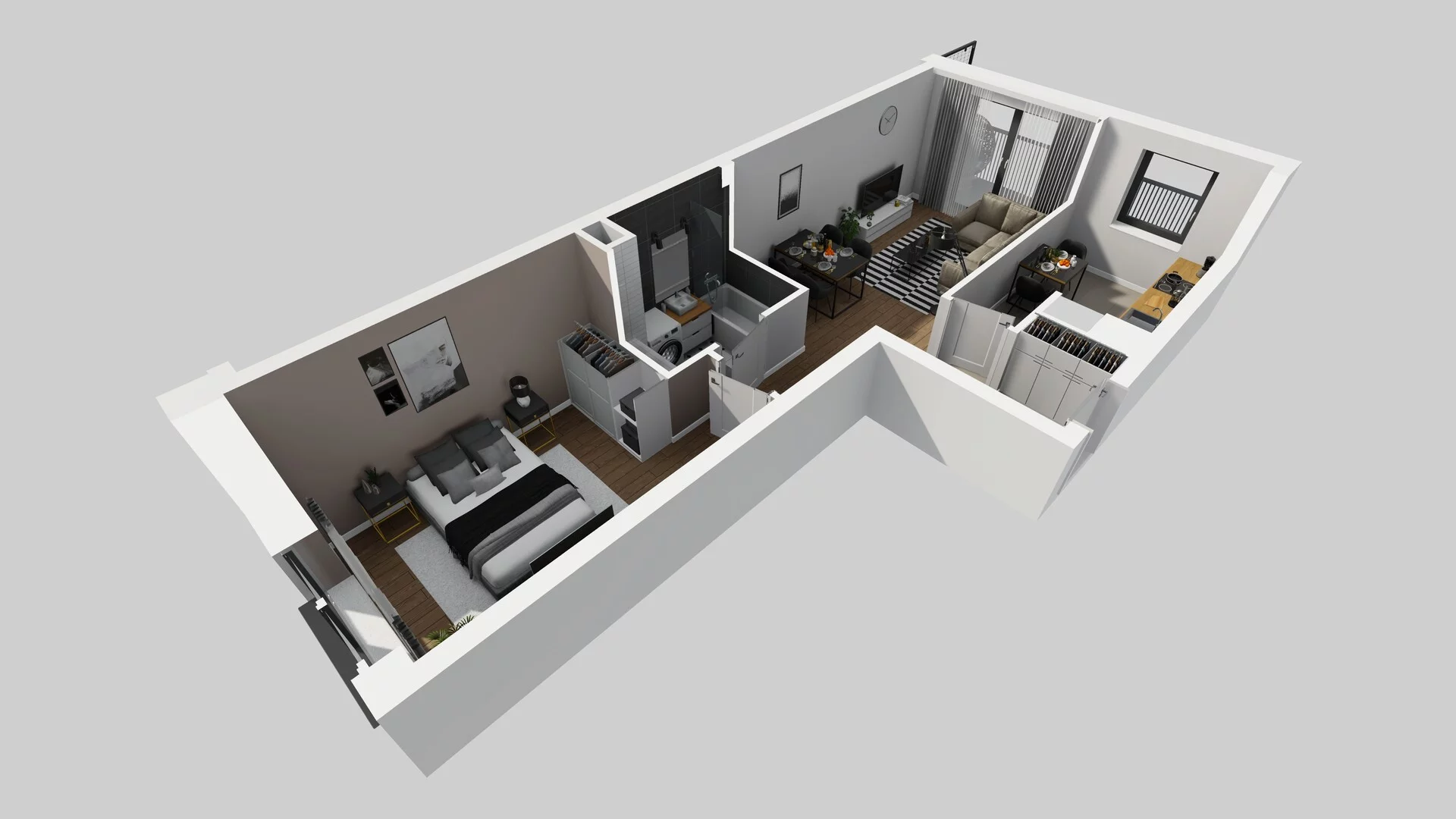 2 pokoje, mieszkanie 47,07 m², piętro 2, oferta nr B/39, Apartamenty nad Oławką 2, Wrocław, Przedmieście Oławskie, Krzyki, ul. Krakowska 98a