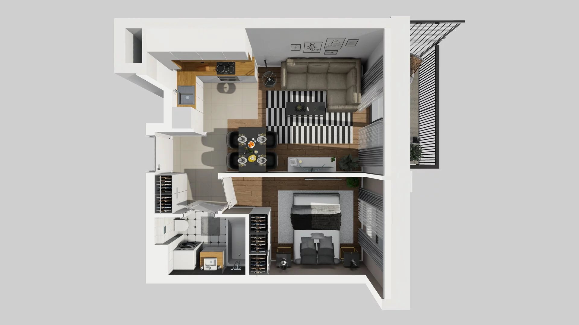 2 pokoje, mieszkanie 35,94 m², piętro 2, oferta nr B/66, Apartamenty nad Oławką 2, Wrocław, Przedmieście Oławskie, Krzyki, ul. Krakowska 98a