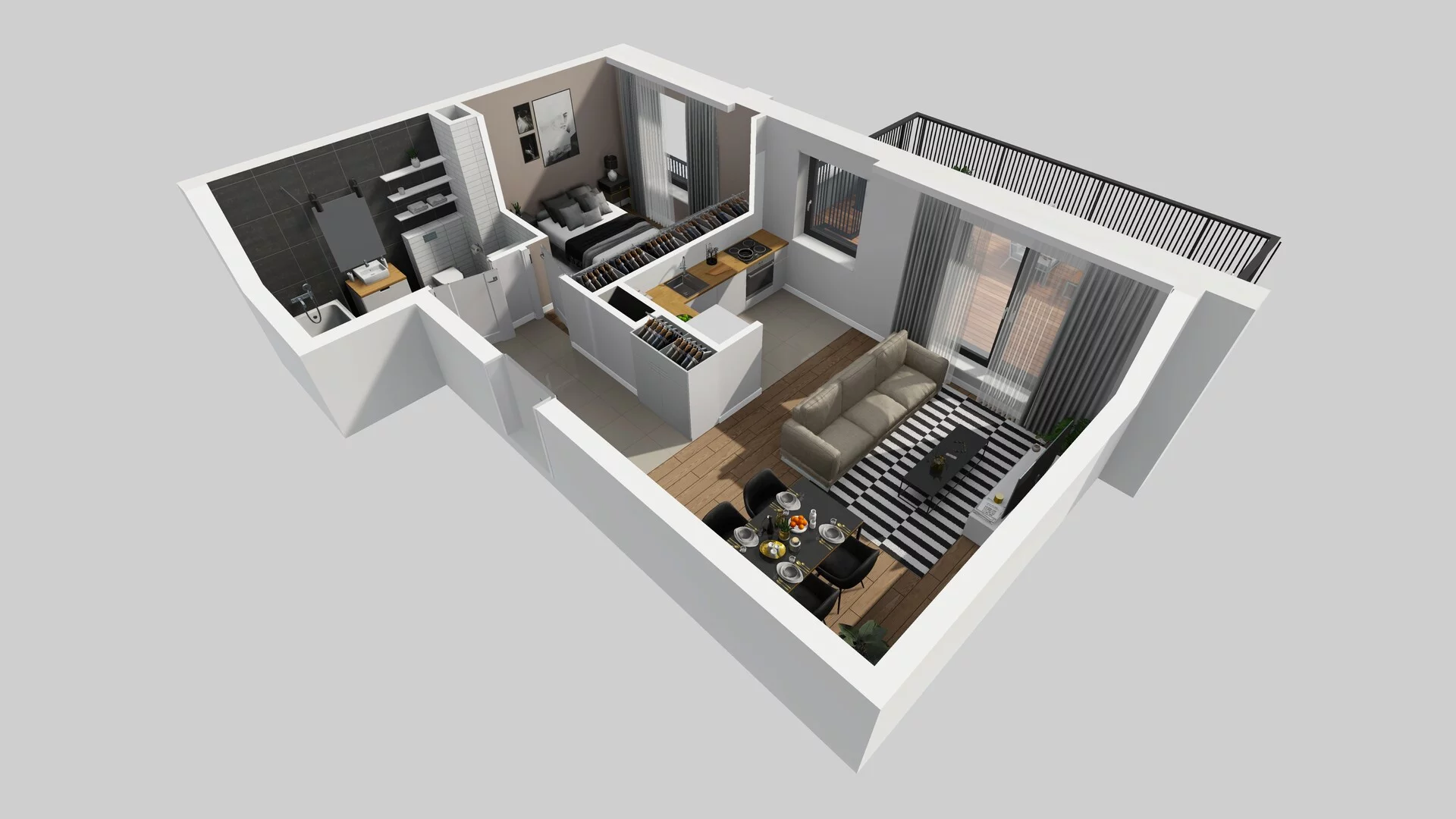 2 pokoje, mieszkanie 41,74 m², piętro 2, oferta nr B/92, Apartamenty nad Oławką 2, Wrocław, Przedmieście Oławskie, Krzyki, ul. Krakowska 98a