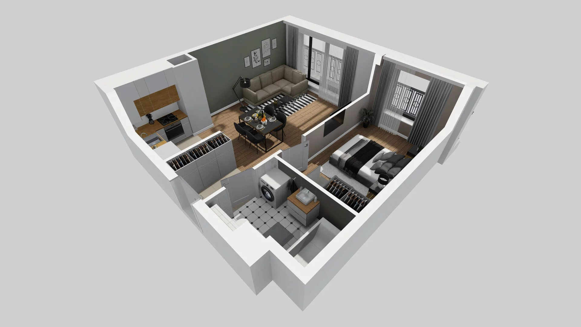 2 pokoje, mieszkanie 46,61 m², piętro 2, oferta nr B/119, Apartamenty nad Oławką 2, Wrocław, Przedmieście Oławskie, Krzyki, ul. Krakowska 98a