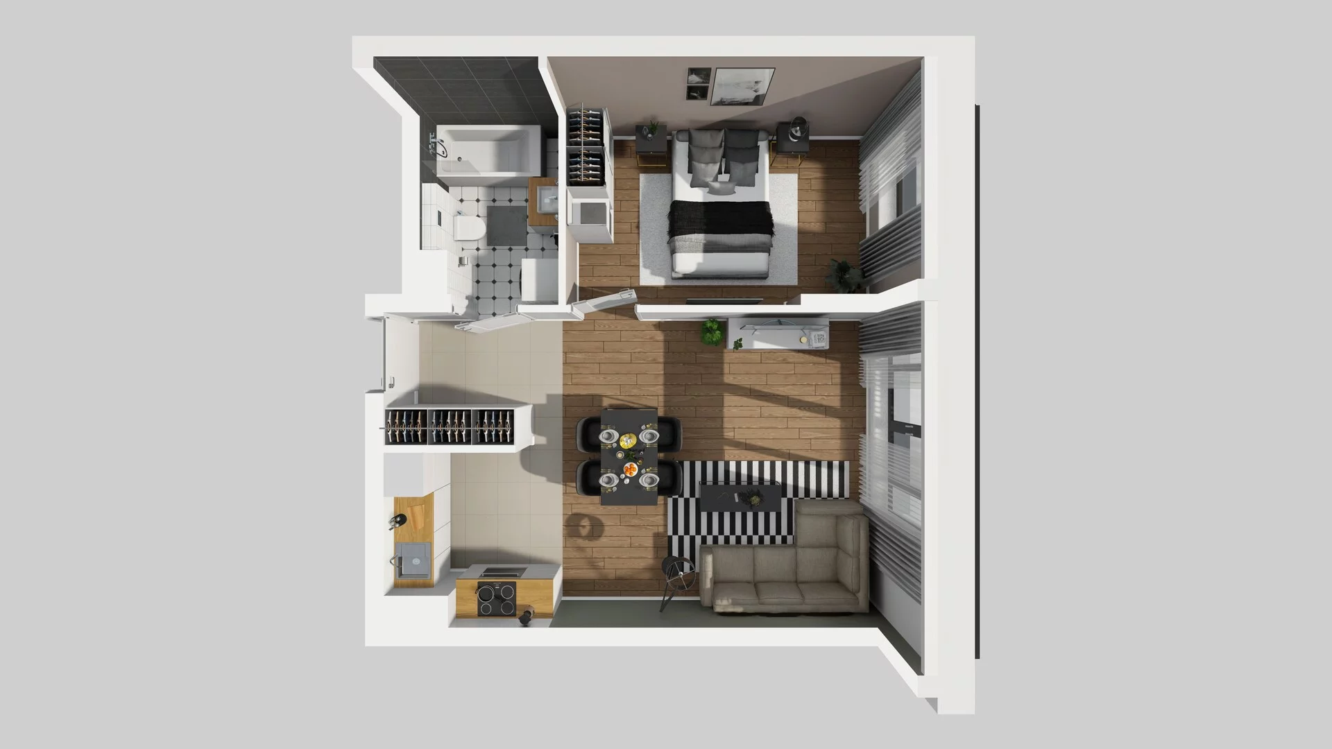2 pokoje, mieszkanie 45,66 m², piętro 2, oferta nr B/120, Apartamenty nad Oławką 2, Wrocław, Przedmieście Oławskie, Krzyki, ul. Krakowska 98a