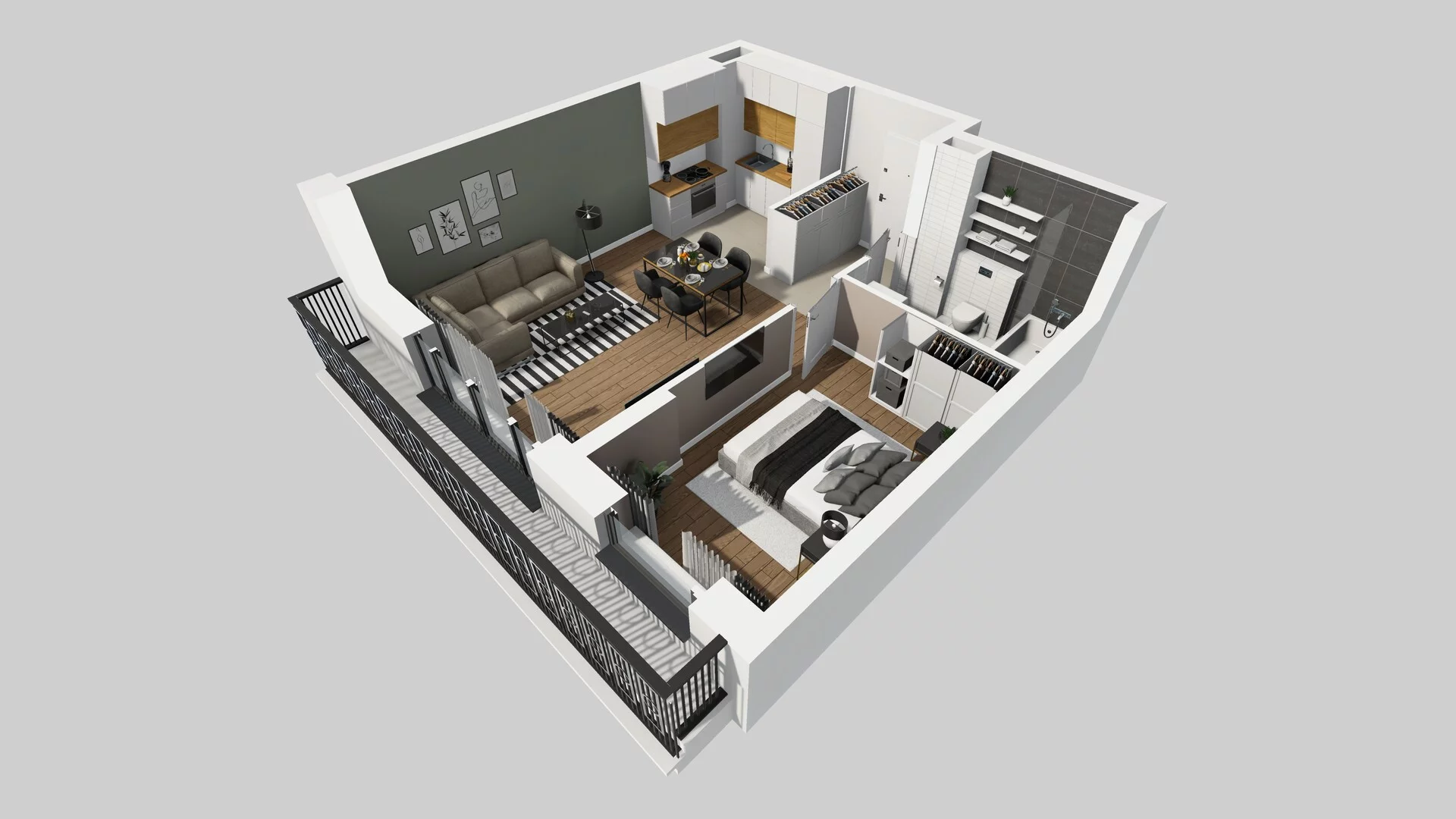 2 pokoje, mieszkanie 45,66 m², piętro 2, oferta nr B/120, Apartamenty nad Oławką 2, Wrocław, Przedmieście Oławskie, Krzyki, ul. Krakowska 98a
