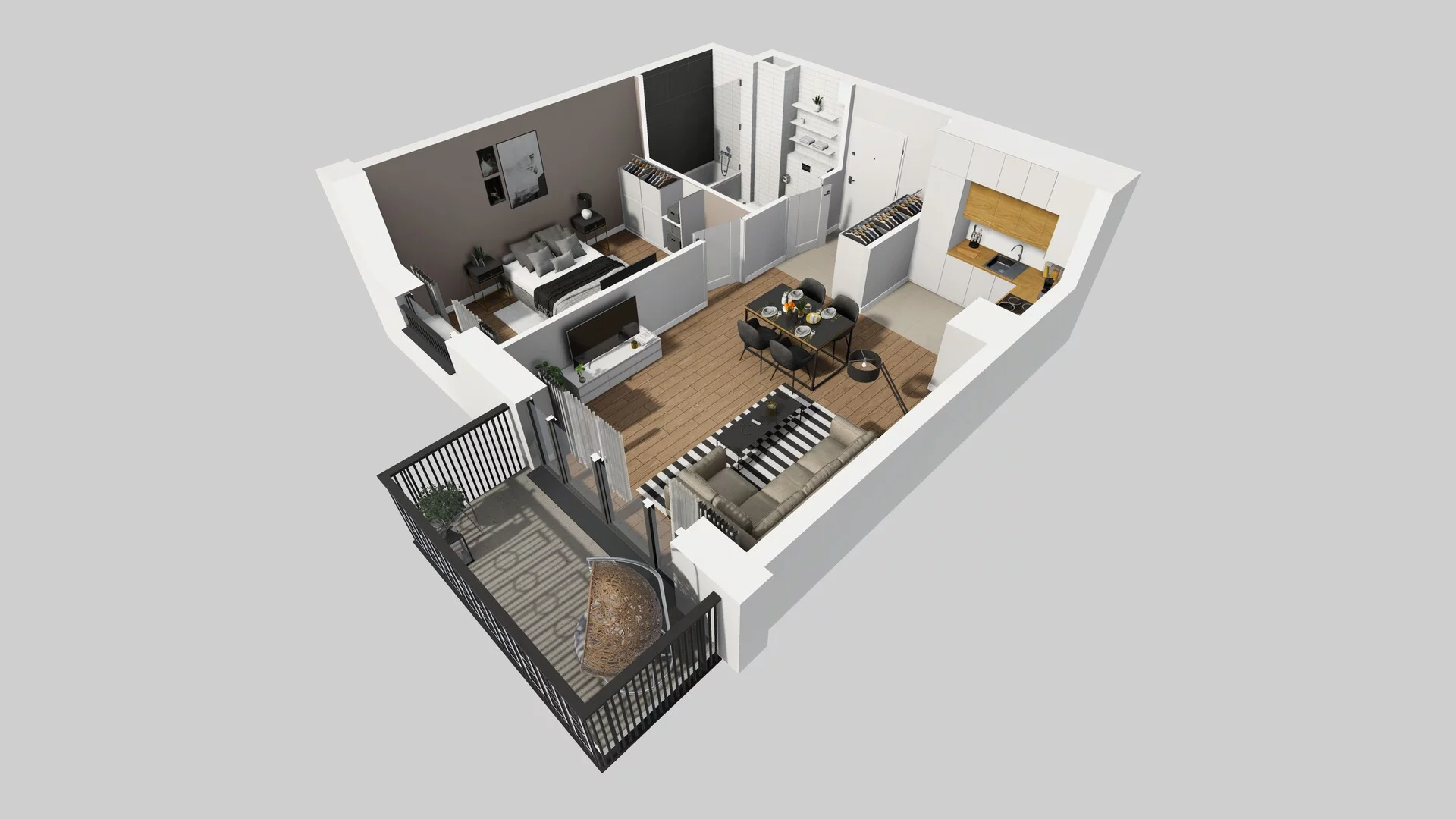 2 pokoje, mieszkanie 46,61 m², piętro 3, oferta nr B/123, Apartamenty nad Oławką 2, Wrocław, Przedmieście Oławskie, Krzyki, ul. Krakowska 98a