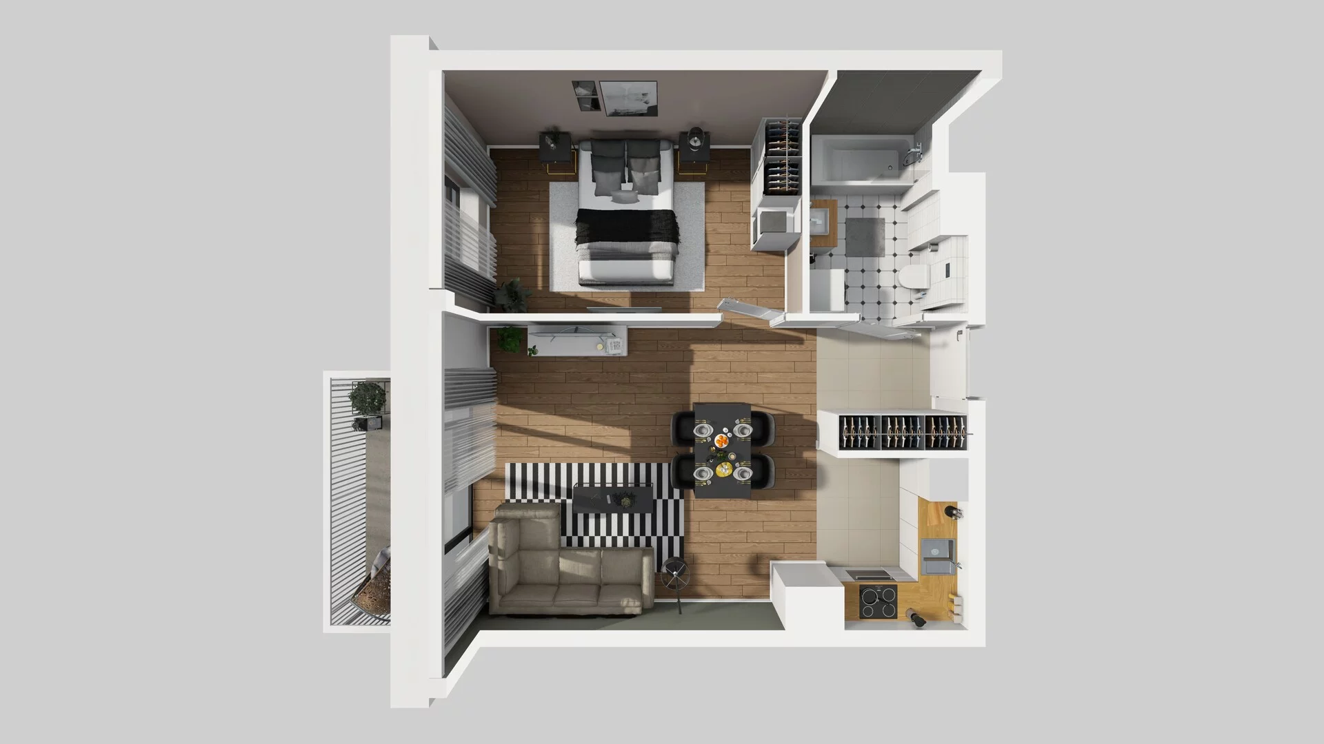2 pokoje, mieszkanie 46,61 m², piętro 4, oferta nr B/127, Apartamenty nad Oławką 2, Wrocław, Przedmieście Oławskie, Krzyki, ul. Krakowska 98a