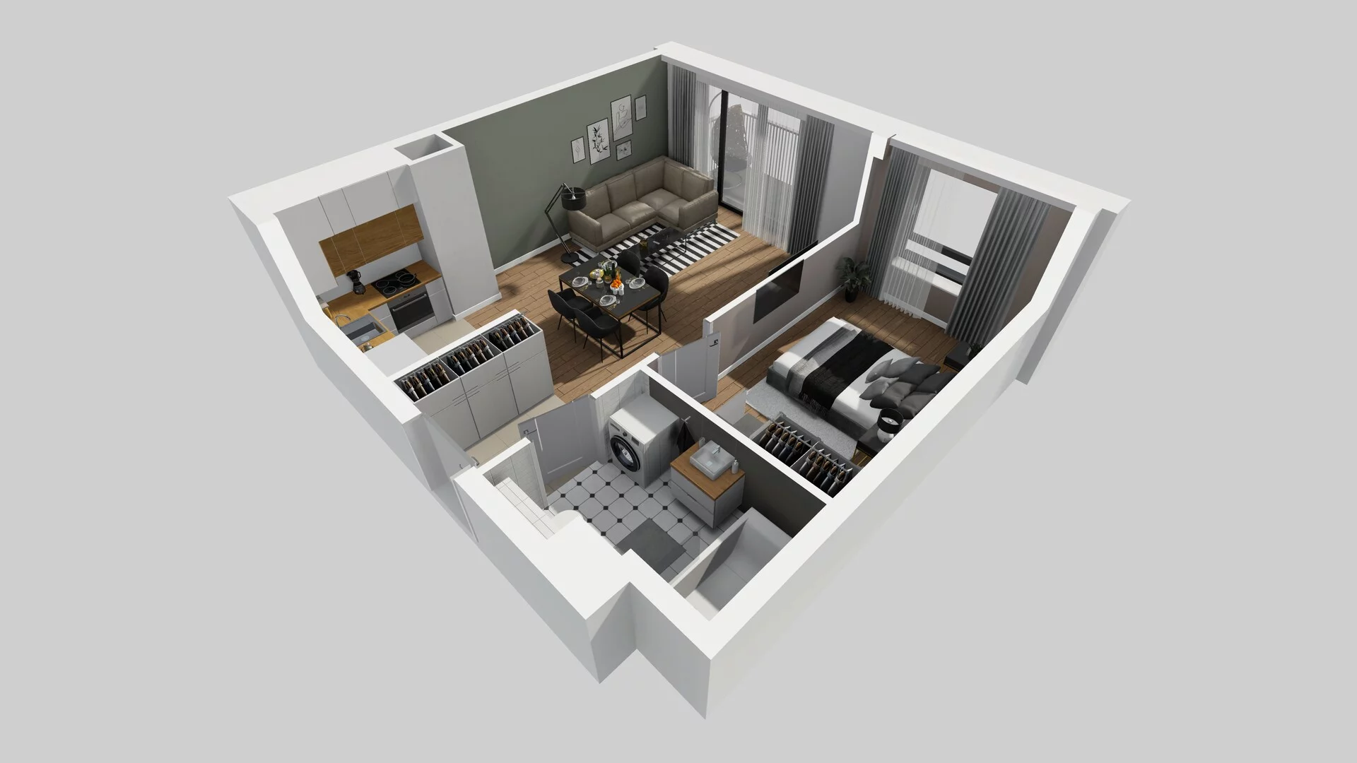 2 pokoje, mieszkanie 46,61 m², piętro 4, oferta nr B/127, Apartamenty nad Oławką 2, Wrocław, Przedmieście Oławskie, Krzyki, ul. Krakowska 98a