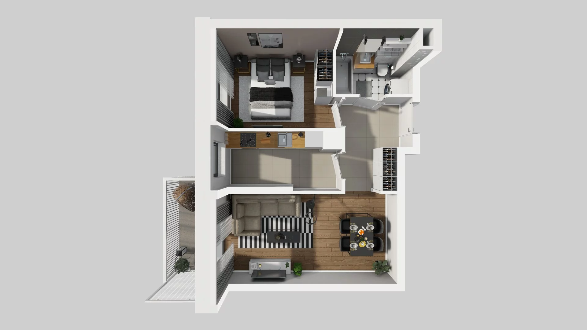2 pokoje, mieszkanie 44,55 m², piętro 4, oferta nr B/149, Apartamenty nad Oławką 2, Wrocław, Przedmieście Oławskie, Krzyki, ul. Krakowska 98a