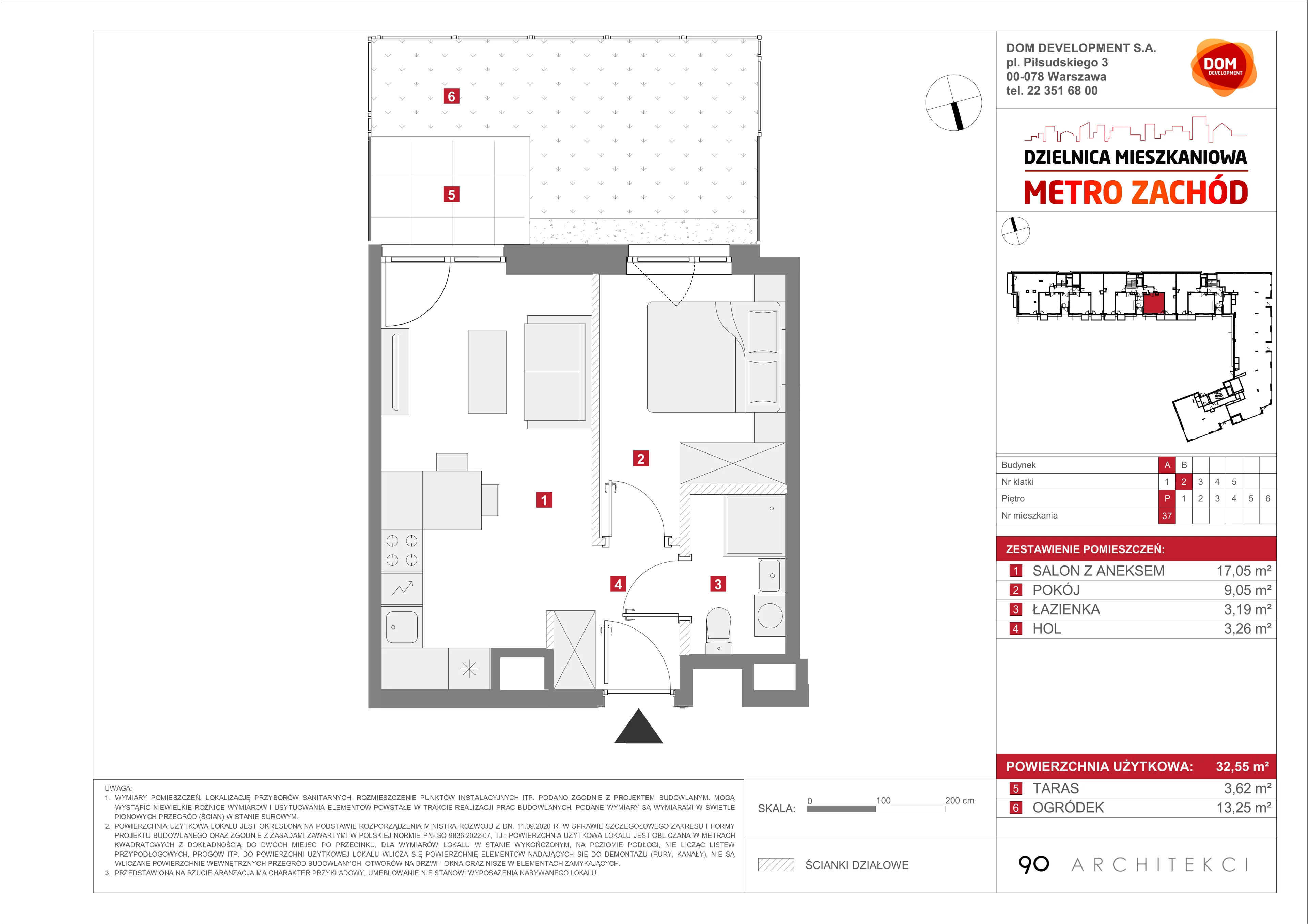 2 pokoje, mieszkanie 32,55 m², parter, oferta nr A/37, Metro Zachód etap 13, Warszawa, Bemowo, Chrzanów, ul. Lazurowa