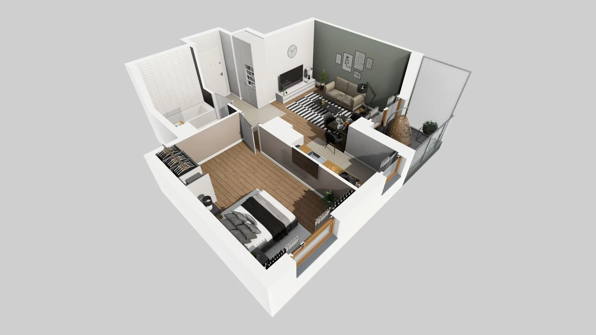 Mieszkanie 44,33 m², piętro 5, oferta nr A/14, Apartamenty Literacka, Warszawa, Bielany, Piaski, ul. Literacka