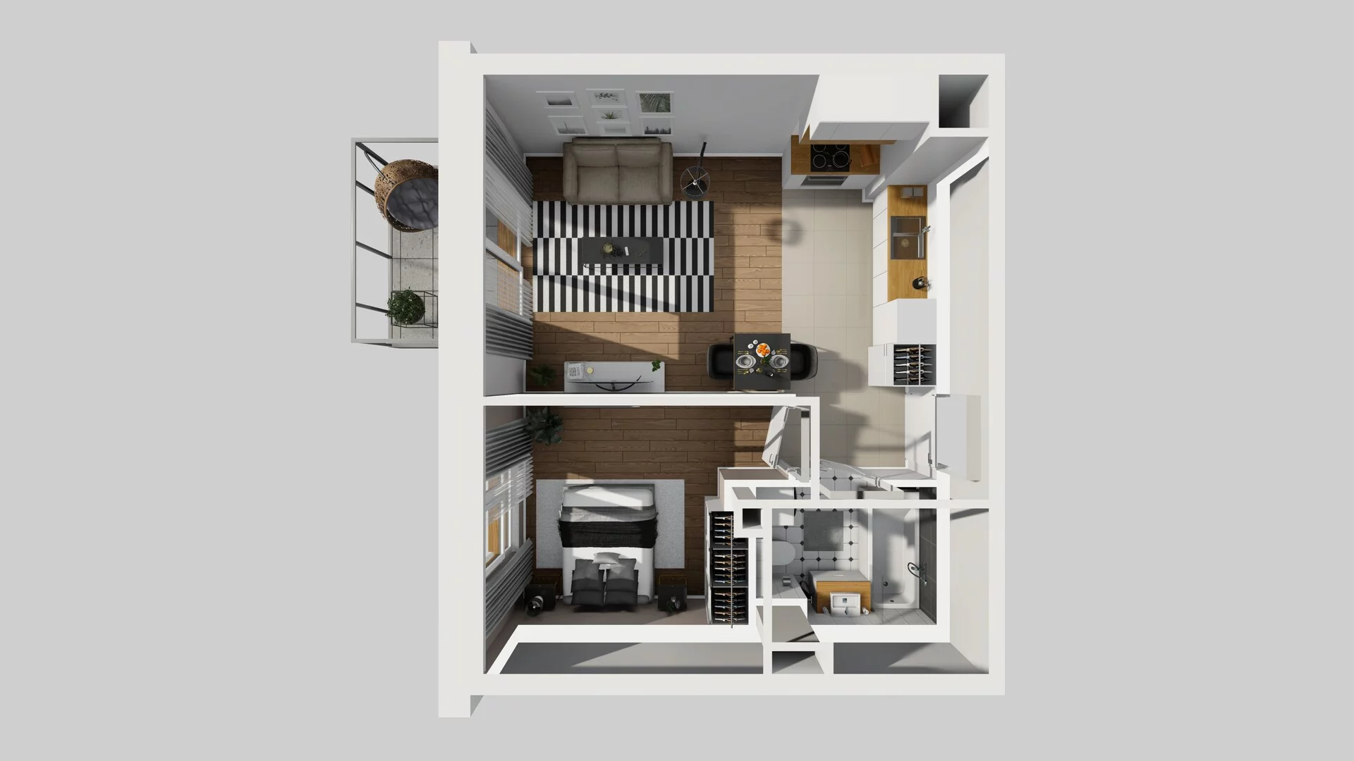 2 pokoje, mieszkanie 37,82 m², piętro 1, oferta nr C/3, Apartamenty Literacka 2, Warszawa, Bielany, Piaski, ul. Literacka