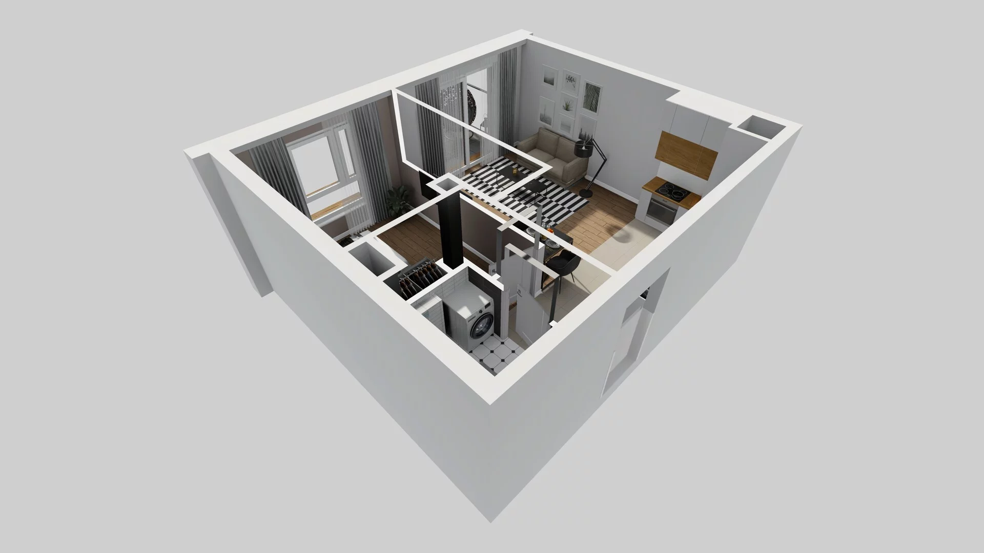 2 pokoje, mieszkanie 37,82 m², piętro 1, oferta nr C/3, Apartamenty Literacka 2, Warszawa, Bielany, Piaski, ul. Literacka