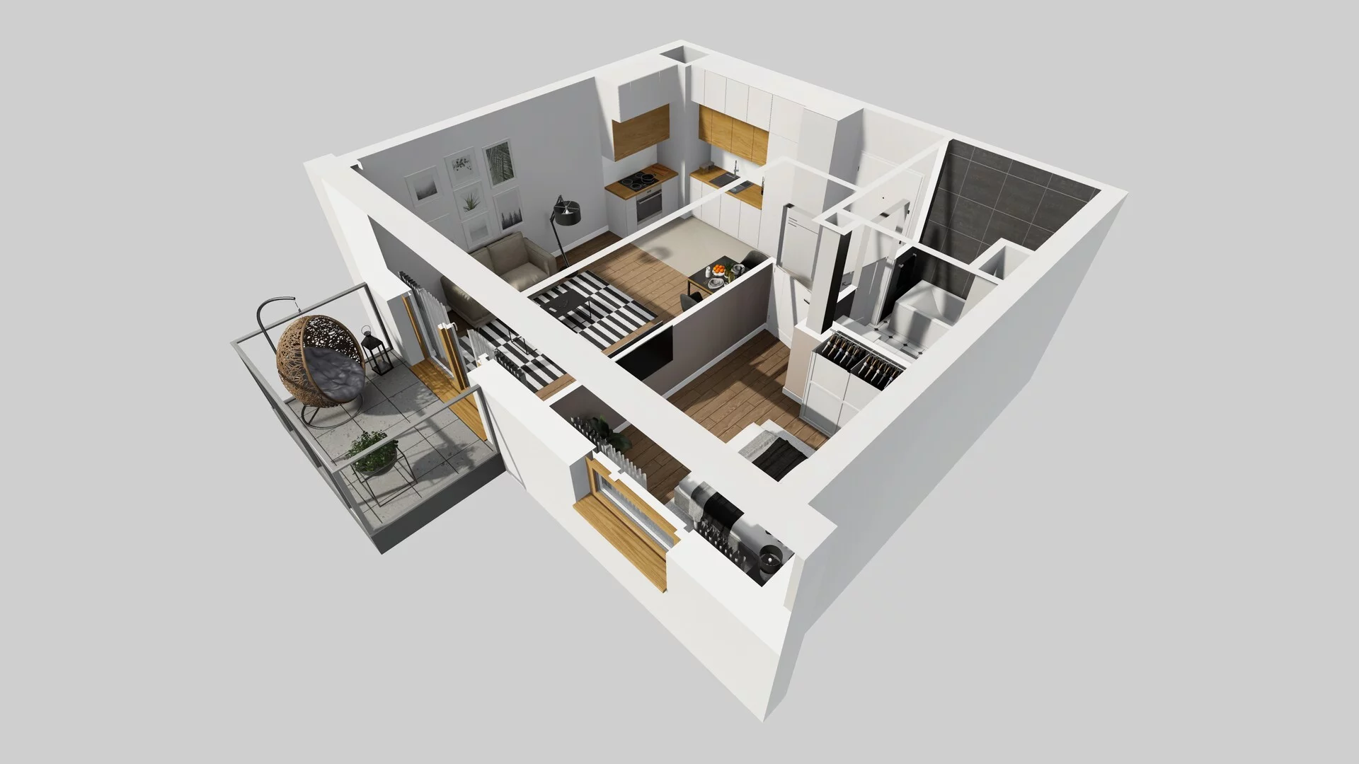 2 pokoje, mieszkanie 37,82 m², piętro 1, oferta nr C/3, Apartamenty Literacka 2, Warszawa, Bielany, Piaski, ul. Literacka