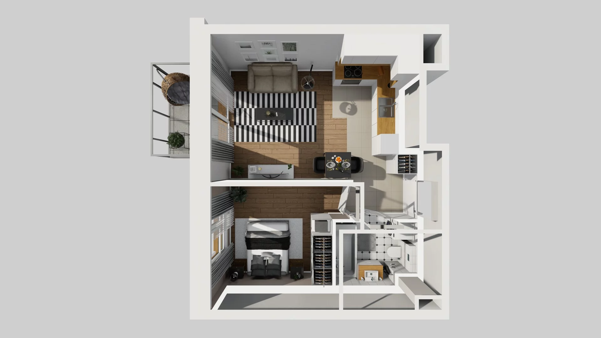 2 pokoje, mieszkanie 36,87 m², piętro 1, oferta nr C/4, Apartamenty Literacka 2, Warszawa, Bielany, Piaski, ul. Literacka