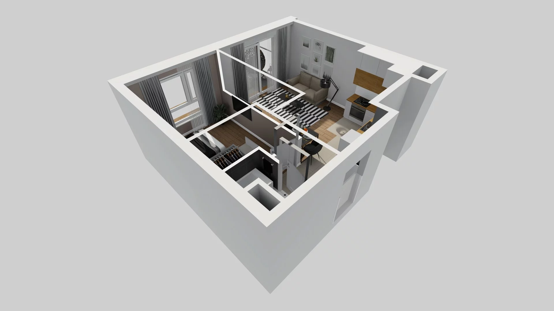 2 pokoje, mieszkanie 36,87 m², piętro 1, oferta nr C/4, Apartamenty Literacka 2, Warszawa, Bielany, Piaski, ul. Literacka