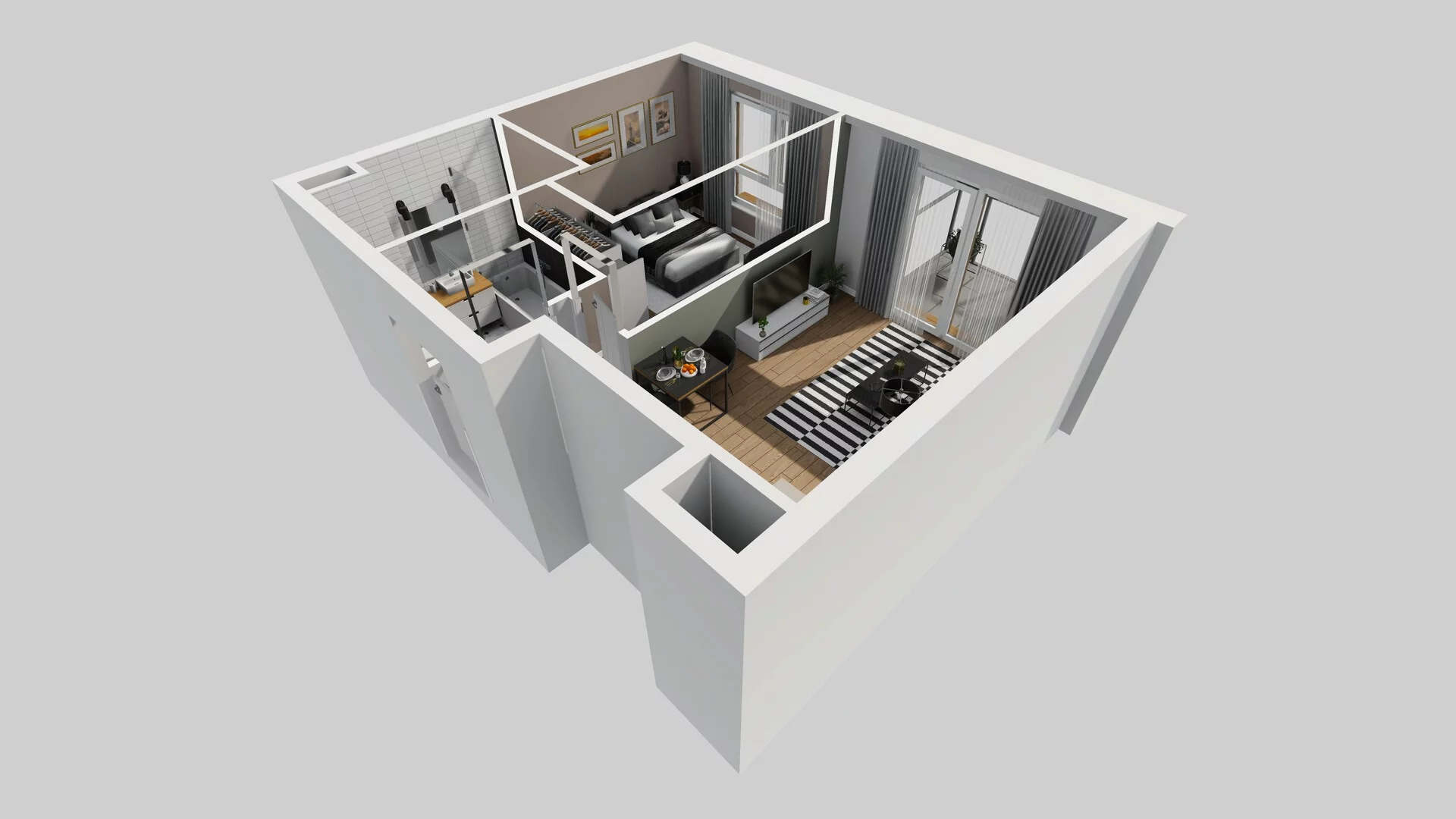 2 pokoje, mieszkanie 36,87 m², piętro 1, oferta nr C/4, Apartamenty Literacka 2, Warszawa, Bielany, Piaski, ul. Literacka