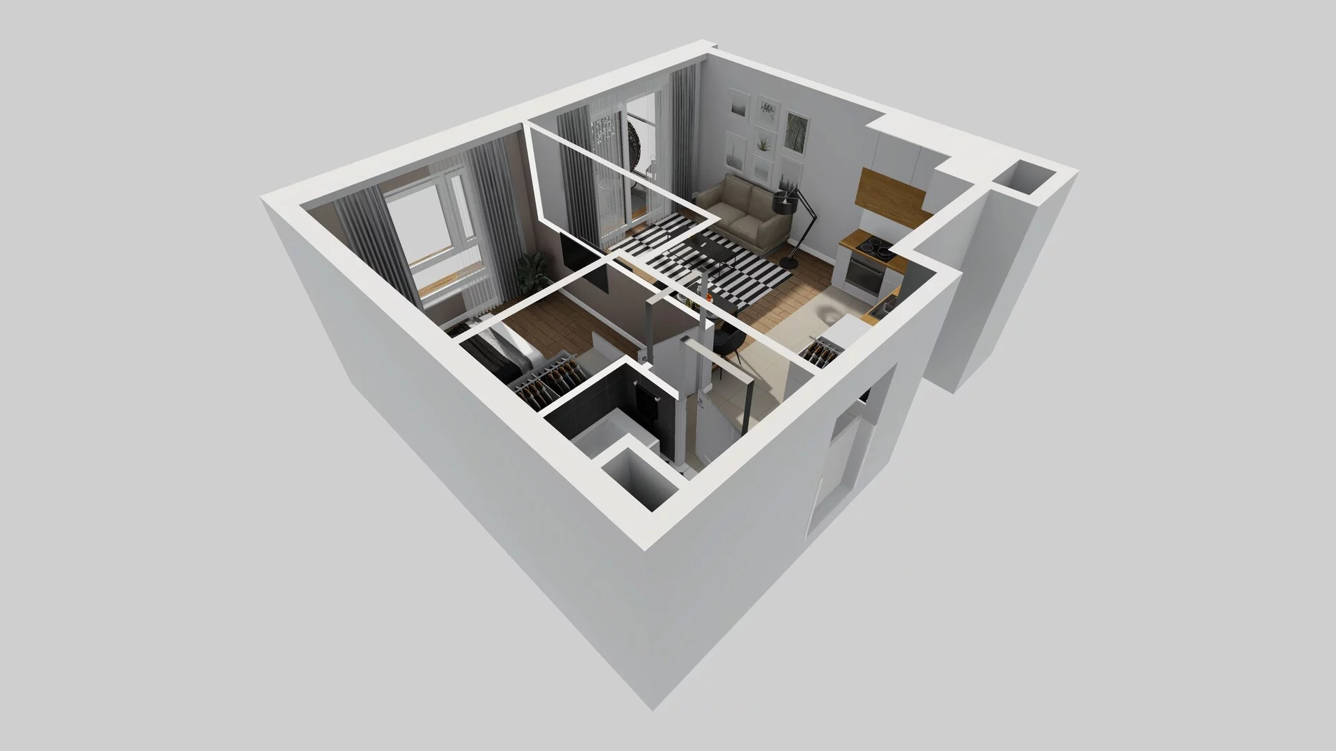 2 pokoje, mieszkanie 36,93 m², piętro 1, oferta nr C/5, Apartamenty Literacka 2, Warszawa, Bielany, Piaski, ul. Literacka