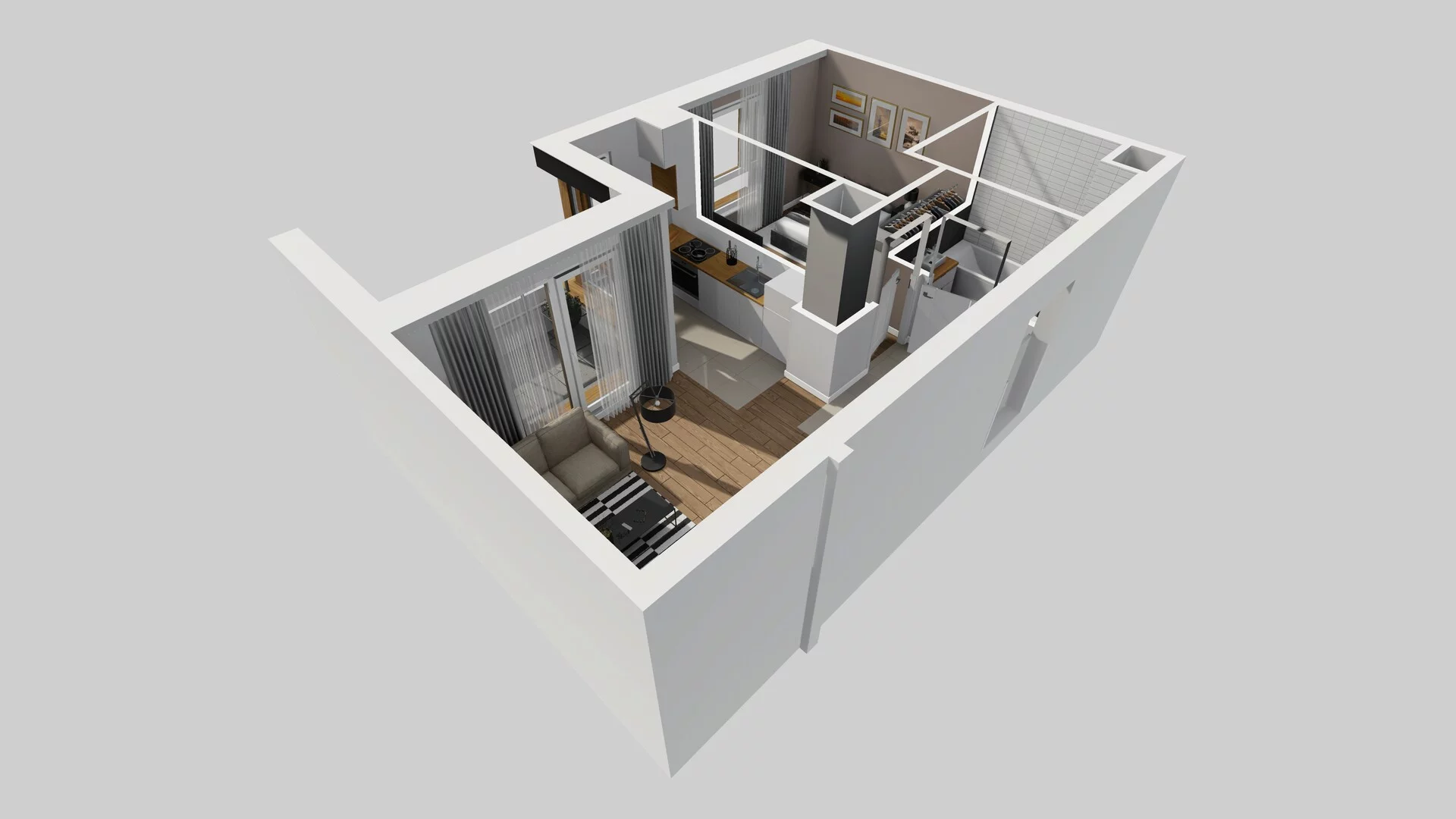 2 pokoje, mieszkanie 37,89 m², piętro 1, oferta nr C/8, Apartamenty Literacka 2, Warszawa, Bielany, Piaski, ul. Literacka