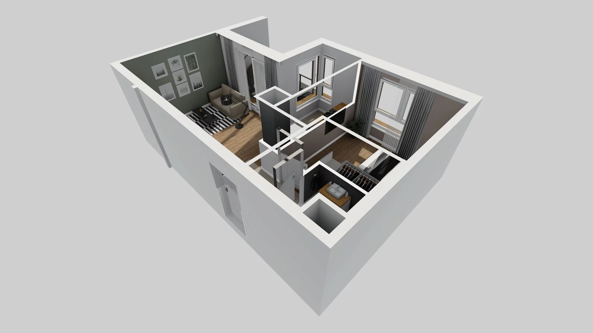 2 pokoje, mieszkanie 37,89 m², piętro 1, oferta nr C/8, Apartamenty Literacka 2, Warszawa, Bielany, Piaski, ul. Literacka