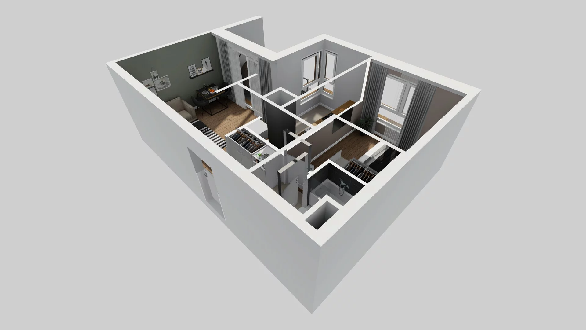 2 pokoje, mieszkanie 39,92 m², piętro 3, oferta nr C/29, Apartamenty Literacka 2, Warszawa, Bielany, Piaski, ul. Literacka