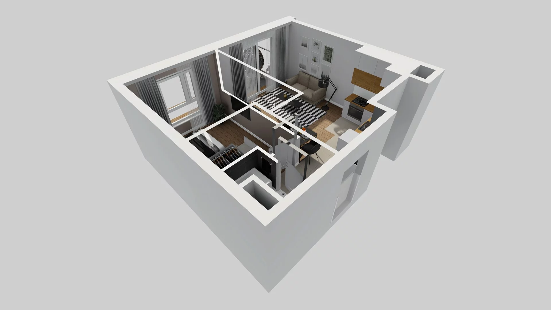 2 pokoje, mieszkanie 37,03 m², piętro 5, oferta nr C/44, Apartamenty Literacka 2, Warszawa, Bielany, Piaski, ul. Literacka