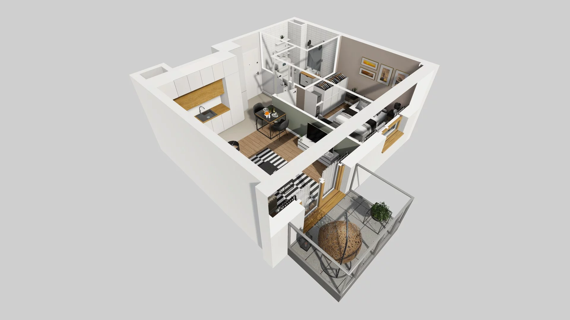 2 pokoje, mieszkanie 37,03 m², piętro 5, oferta nr C/44, Apartamenty Literacka 2, Warszawa, Bielany, Piaski, ul. Literacka