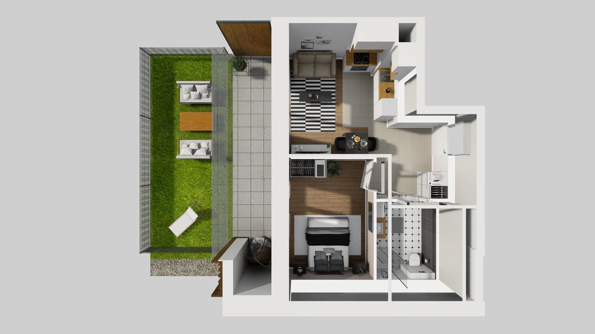 2 pokoje, mieszkanie 37,45 m², parter, oferta nr D/1, Apartamenty Literacka 2, Warszawa, Bielany, Piaski, ul. Literacka