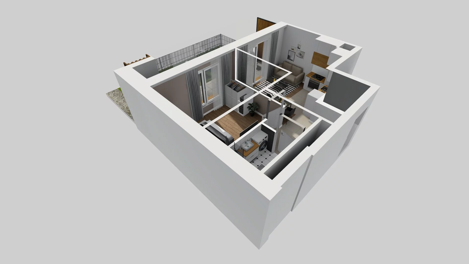 2 pokoje, mieszkanie 37,45 m², parter, oferta nr D/1, Apartamenty Literacka 2, Warszawa, Bielany, Piaski, ul. Literacka