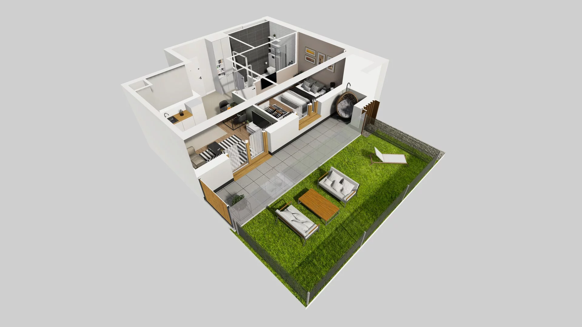2 pokoje, mieszkanie 37,45 m², parter, oferta nr D/1, Apartamenty Literacka 2, Warszawa, Bielany, Piaski, ul. Literacka
