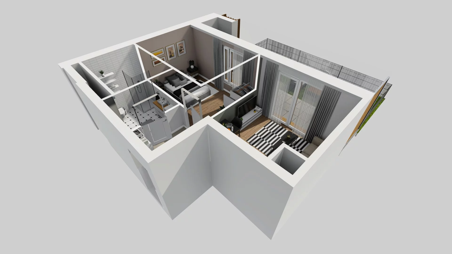 2 pokoje, mieszkanie 37,45 m², parter, oferta nr D/1, Apartamenty Literacka 2, Warszawa, Bielany, Piaski, ul. Literacka