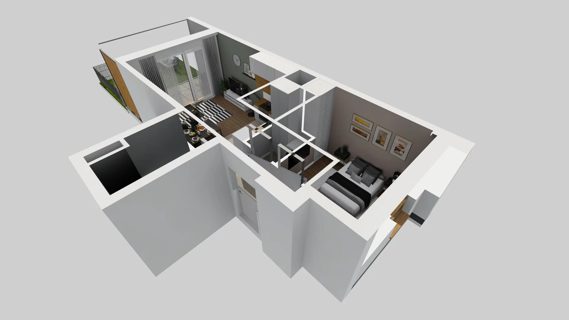 2 pokoje, mieszkanie 36,07 m², parter, oferta nr D/2, Apartamenty Literacka 2, Warszawa, Bielany, Piaski, ul. Literacka