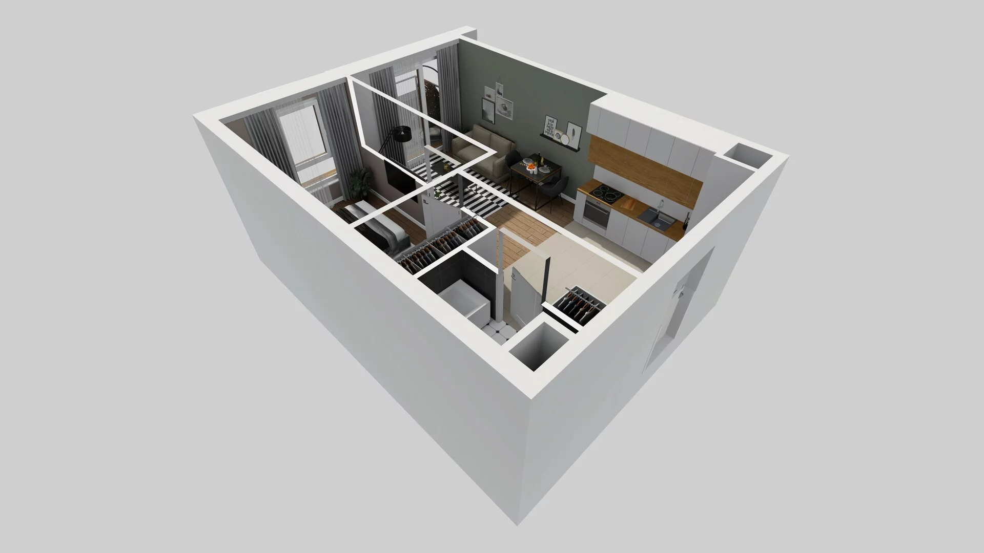 2 pokoje, mieszkanie 38,25 m², piętro 1, oferta nr D/25, Apartamenty Literacka 2, Warszawa, Bielany, Piaski, ul. Literacka