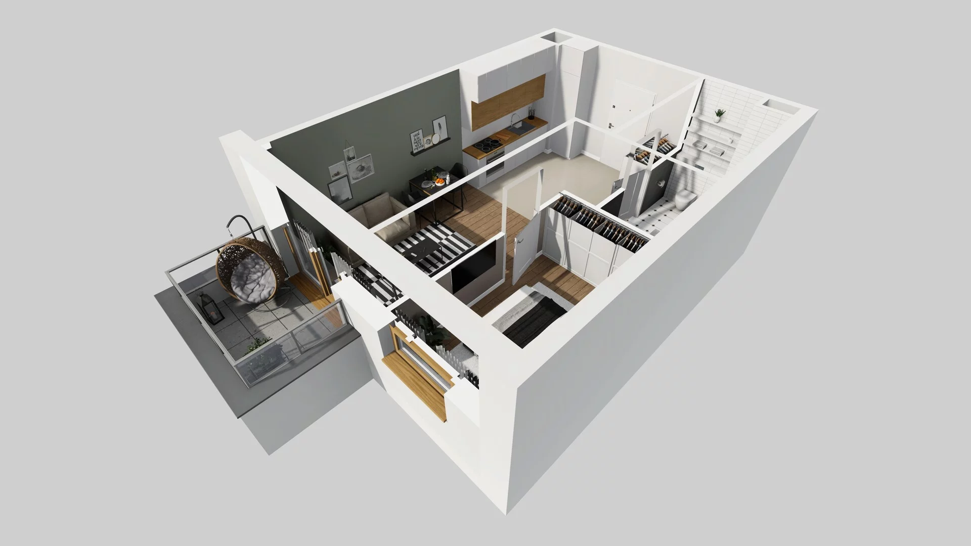 2 pokoje, mieszkanie 38,25 m², piętro 1, oferta nr D/25, Apartamenty Literacka 2, Warszawa, Bielany, Piaski, ul. Literacka
