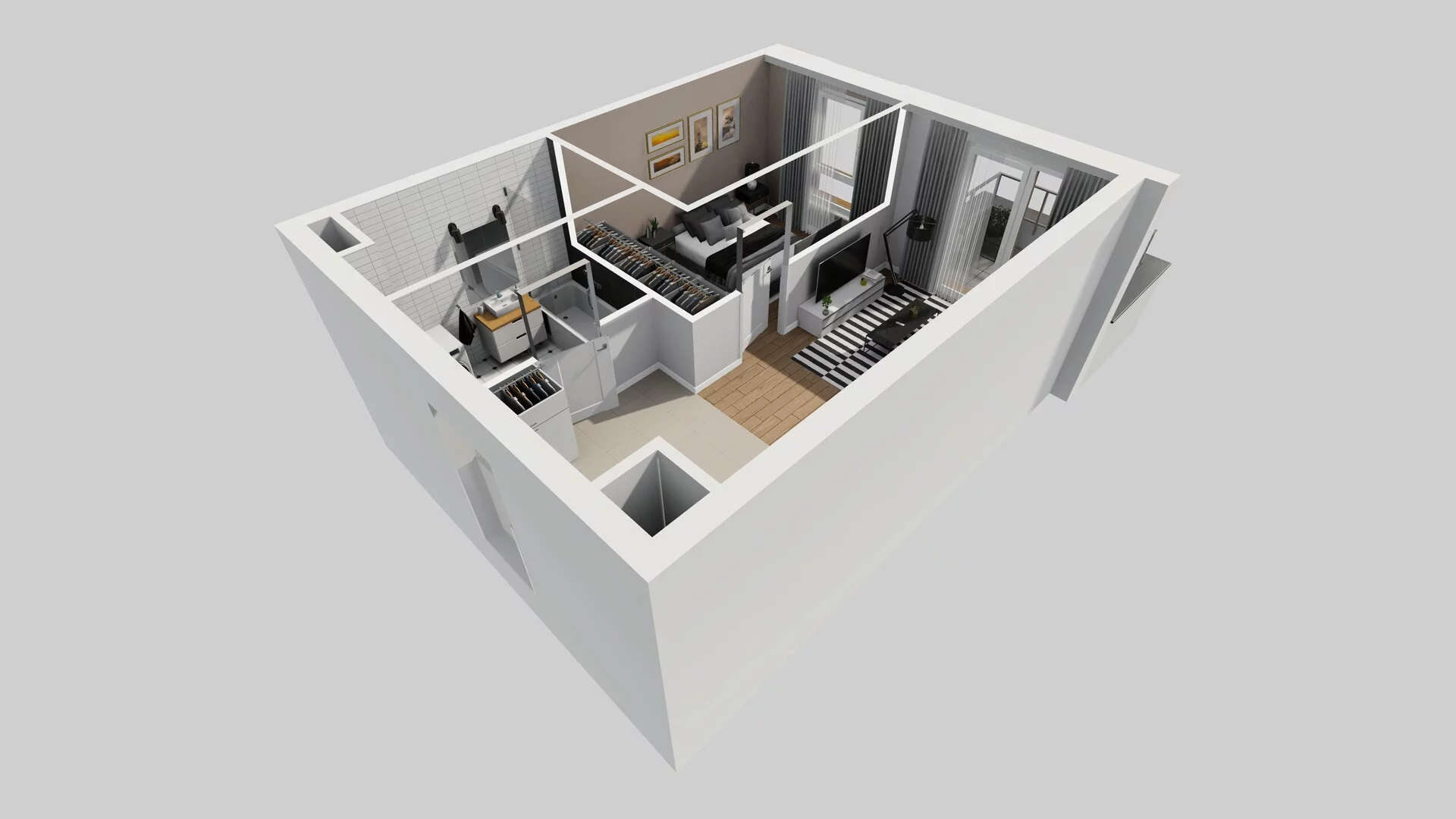 2 pokoje, mieszkanie 38,19 m², piętro 1, oferta nr D/26, Apartamenty Literacka 2, Warszawa, Bielany, Piaski, ul. Literacka