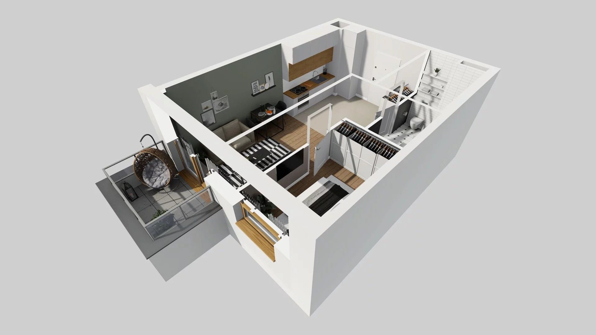 2 pokoje, mieszkanie 38,19 m², piętro 1, oferta nr D/26, Apartamenty Literacka 2, Warszawa, Bielany, Piaski, ul. Literacka
