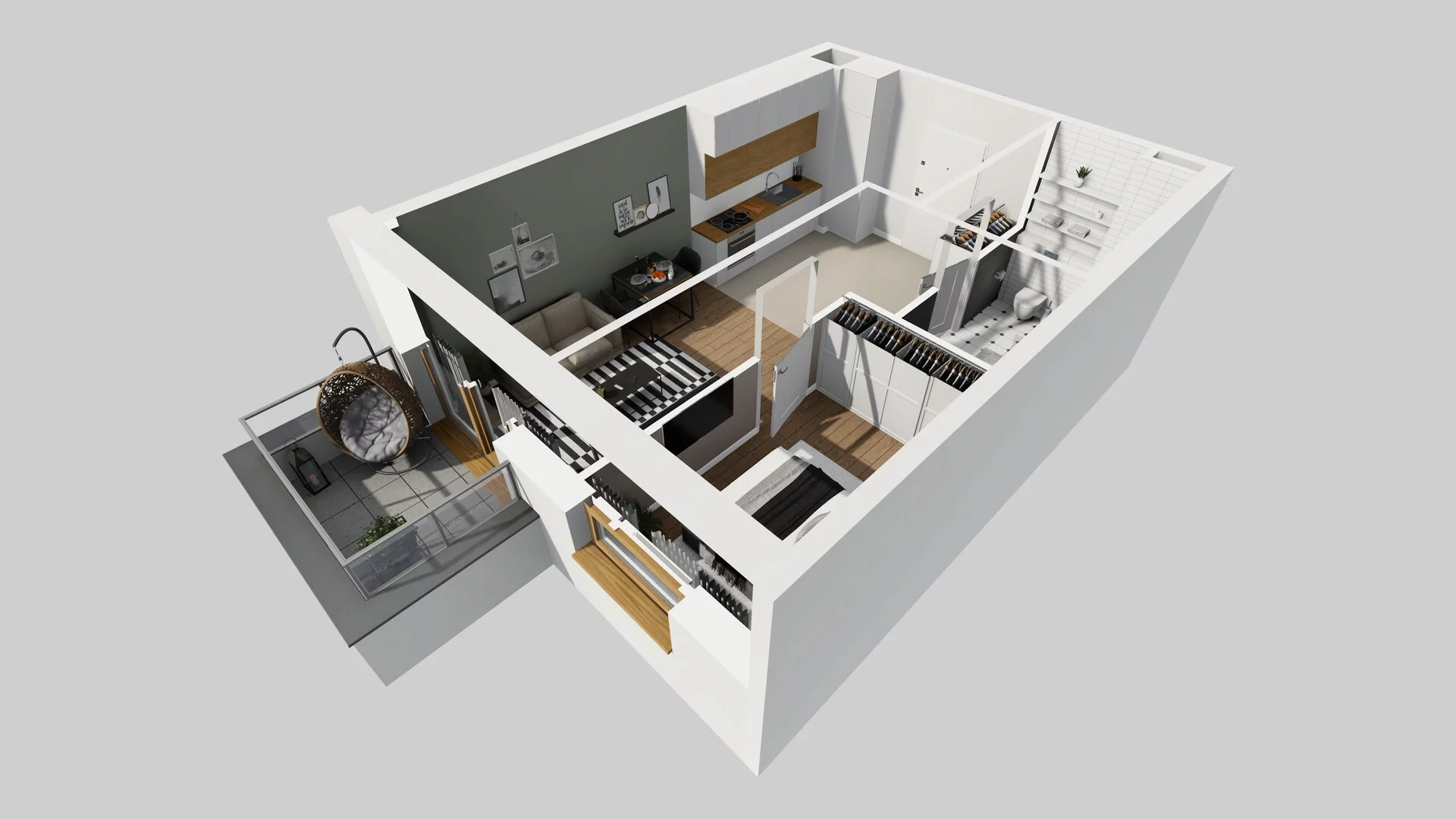 2 pokoje, mieszkanie 38,56 m², piętro 2, oferta nr D/31, Apartamenty Literacka 2, Warszawa, Bielany, Piaski, ul. Literacka