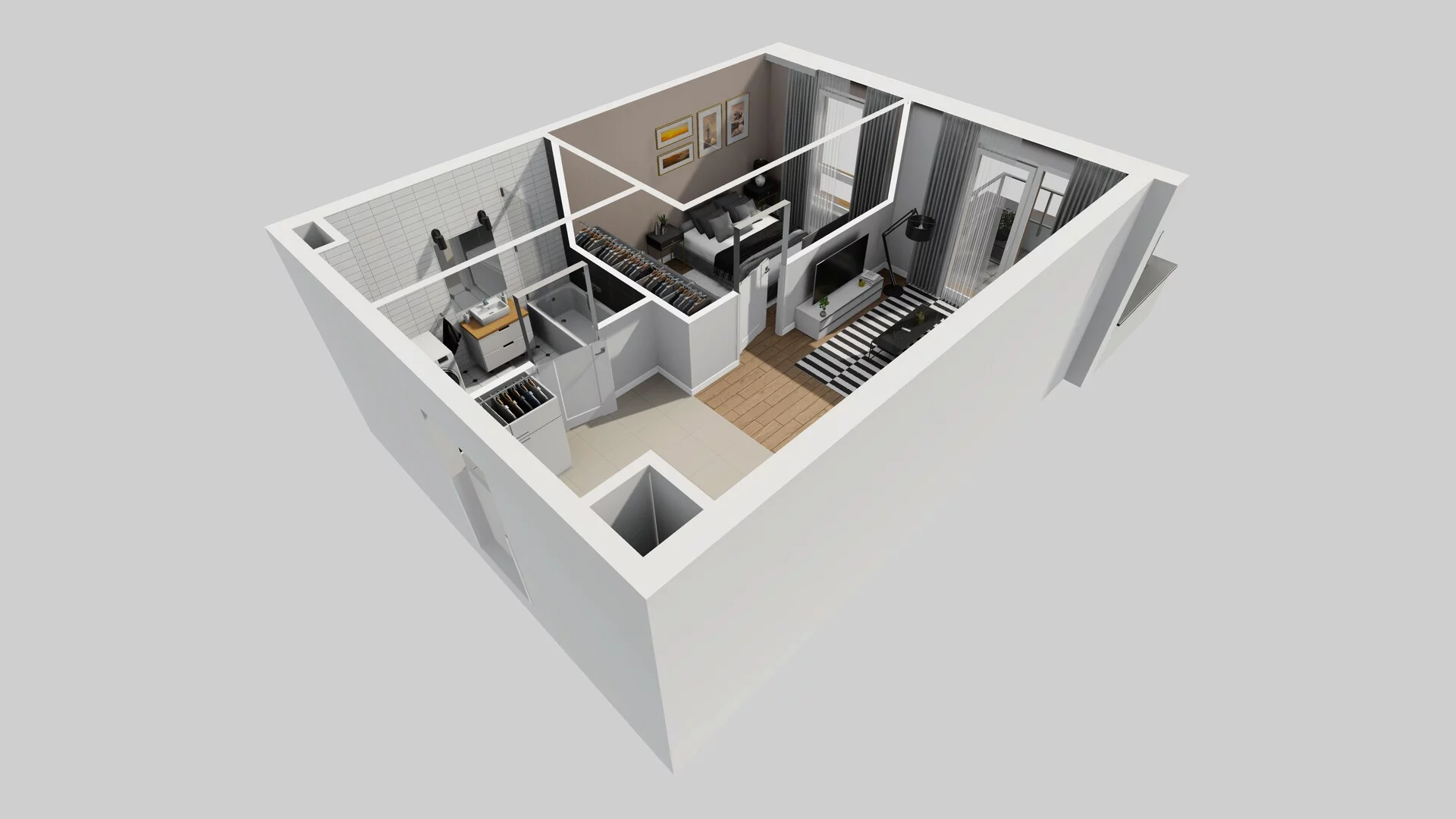 2 pokoje, mieszkanie 38,56 m², piętro 4, oferta nr D/45, Apartamenty Literacka 2, Warszawa, Bielany, Piaski, ul. Literacka