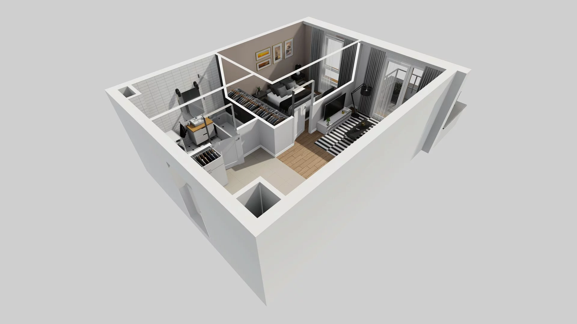 2 pokoje, mieszkanie 38,26 m², piętro 5, oferta nr D/54, Apartamenty Literacka 2, Warszawa, Bielany, Piaski, ul. Literacka