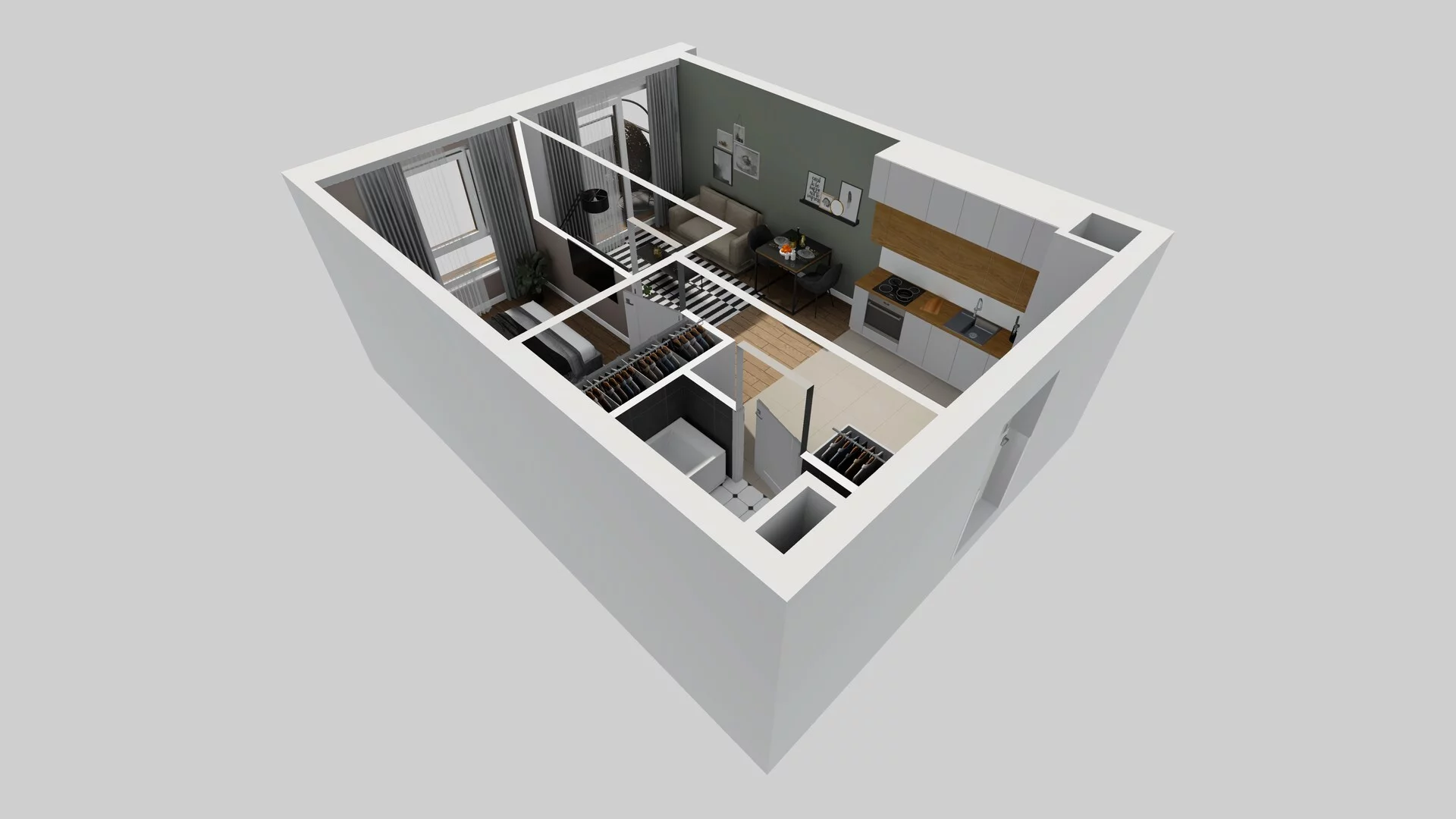 2 pokoje, mieszkanie 38,26 m², piętro 5, oferta nr D/54, Apartamenty Literacka 2, Warszawa, Bielany, Piaski, ul. Literacka